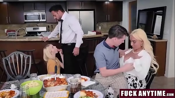 FuckAnytime.com - Tonight’s Step Family Dinner, step Mom and Share a Little Bit More than Expected - Kenna James, Kylie Kingston