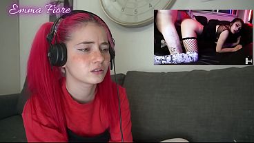 Petite teen reacting to Amateur Porn - Emma Fiore