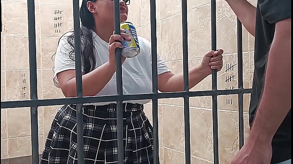 Teen student gets her tight pussy fucked in jail