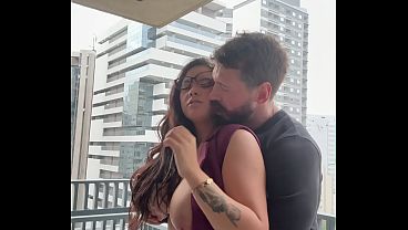fucking the teacher after class on the building's balcony.