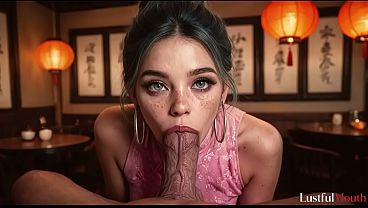 When I was on vacation in Japan, I was surprised by how hospitable they were. At a restaurant, I ordered a traditional dish, and they gave me a blowjob.[AI]