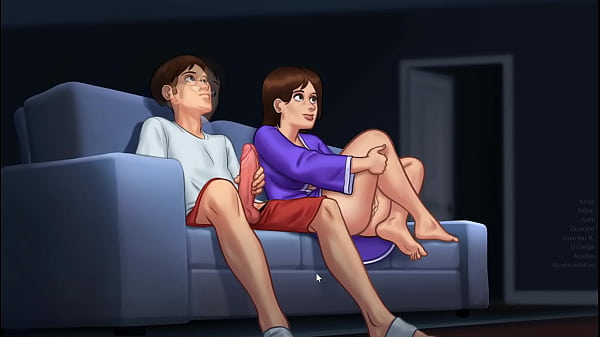 STEPMOTHER MASTURBATES NEXT TO HER STEPSONS - summertime saga