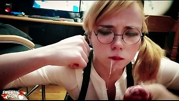 Honey Teenager Deep Sucking Big Cock - Cum in Mouth
