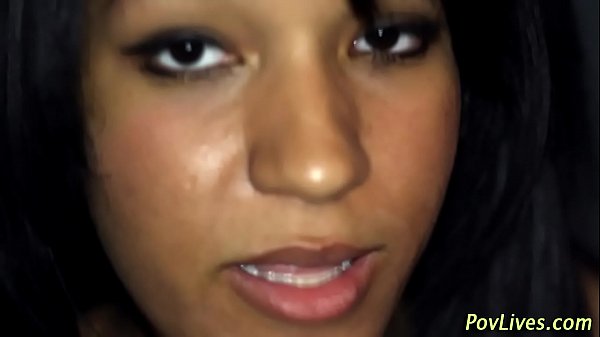 Ebony teen cum facial pov