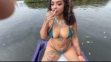 Hot chick has sex with her lover on a jet ski, this slut loves a black cock - FULL VERSION ON RED