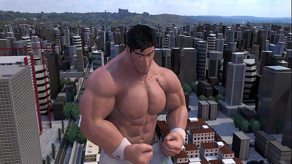 Giant Man Flexing His Muscles & Shooting His Shot