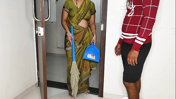 I called the garbage girl to Komal's house and started fucking her at the door