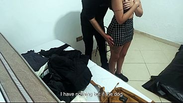 Searched by the police officer. She ended up stark naked.