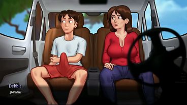 Stepmother giving smacks with her GIANT butt balls until the tenant runs out of milk - summertime saga