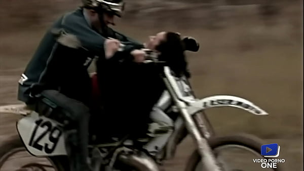 Rebel brunettes Lee Ann and Maeva fuck on a motorbike