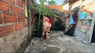 MY NEIGHBOR FUCKS ME OUTDOORS, WE ALMOST GET SEEN FUCKING, MISSIONARY SEX