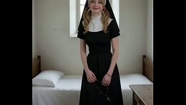AI Fantasies - Pure and virgin 18-year-old nun wants to have her first sexual experience and allows me to do whatever I want to her pussy and ass and to cum in her mouth, in Castilian Spanish