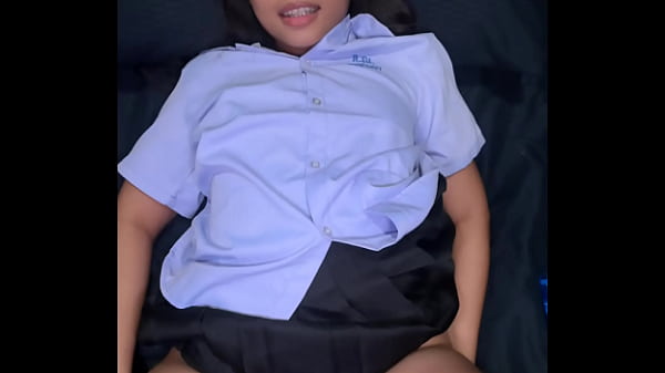 I get fucked in my school uniform by a white stranger and he cums on my face