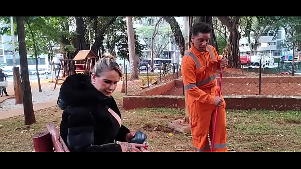 The strange janitor sweeping the leaves also has to clean the blonde boss's ass with a brush, see on XRD or sign up.