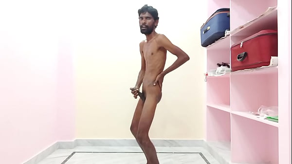 Rajesh showing ass, butt, spanking, moaning, masturbating cock and cumming in the glass