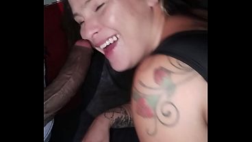 Married redhead sucks and gives her pussy to strangers in the erotic chair at the nightclub.