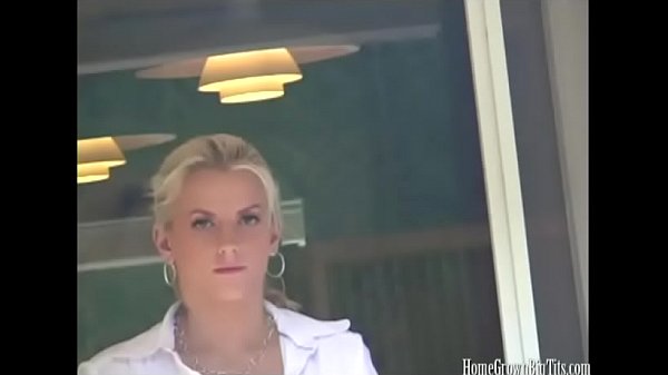 Big tit blonde beauty fucking her man poolside