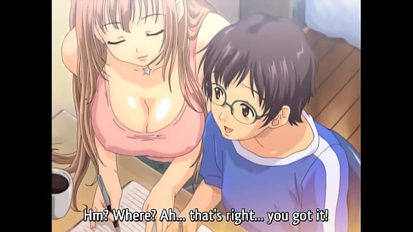 HENTAI - HOT tutor shows her HUGE TITS to her YOUNG STUDENT