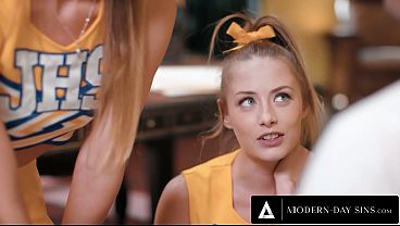 MODERN-DAY SINS - Anal-Loving Naughty Cheerleaders Seduce Their Coach For A Threesome