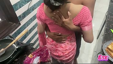 Desi Bhabhi's Sex While She Was Cooking Food in the Kitchen...