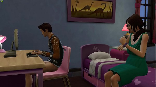 My step-mom has an anniversary surprise for me, she proposes me a cake and the first time she speaks and talks and then he offers to have sex with me