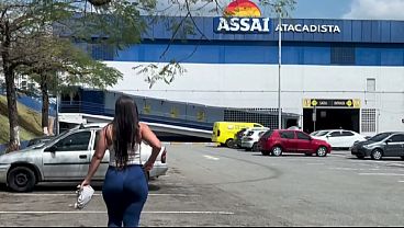 MILF - I took my stepmother, wearing leggings that were practically stuffed in her ass, shopping and she gave me a blowjob in the parking lot, fucking my stepmother at the supermarket.