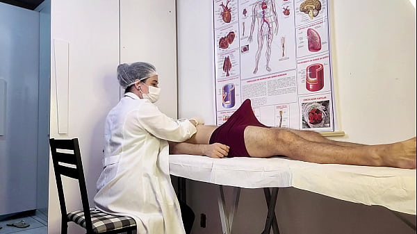 Patient Can't Hold It and Stands Upright in Front of Nurse During Exam