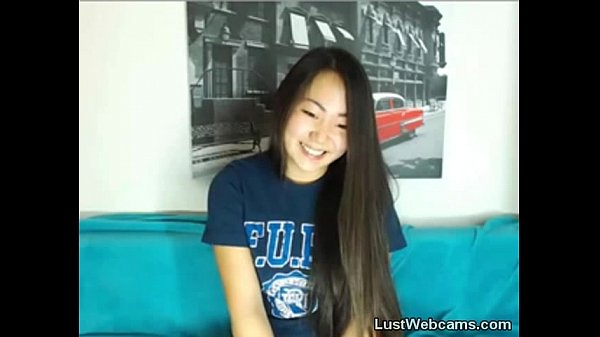 Cute Asian babe gets naked on webcam