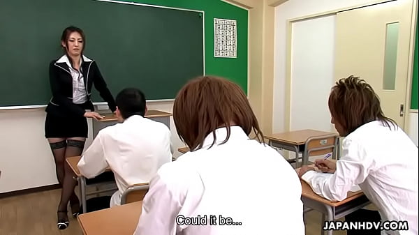 Spectacular teacher sucking of her naughty students