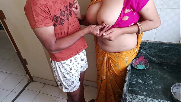 I fucked the maid's naughty married daughter-in-law in the kitchen while she was washing dishes