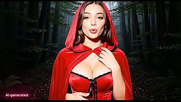 Little Red Riding Hood and the hunter [AI-generated]