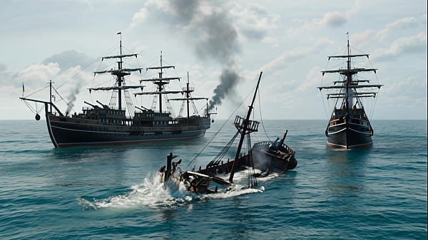 2 pirates fucked sailors after the shipwreck