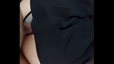 I saw my stepsister in a miniskirt and couldn't resist rubbing against her panties until I stained them (Short)