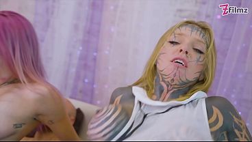 Tight tattooed ASSES gaped - ANAL with Trinity & Alexa