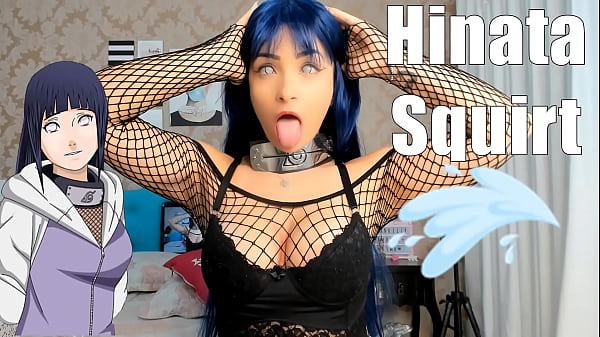 Sexy Cosplay Hinata - NARUTO - Teen Webcam Intense squirting through panties HOT Hitachi masturbating on bed - Novinha Gozando na Calcinha Squirt Ahegao