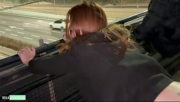Bella Ruiva is having sex with three strangers on the 23rd of May bridge while her boyfriend films it.