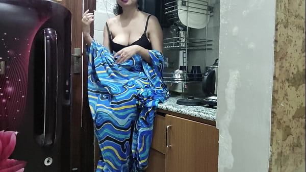 Indian stepmom watches and enters her stepson's Kitchen to fuck him