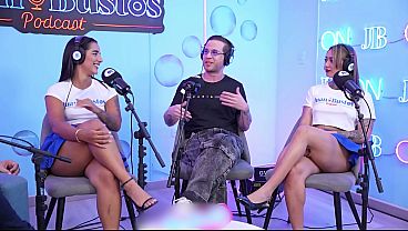 FFM THREESOME—My girlfriend and I get horny and pound NataliaGarcia's pussy on a podcast until she cums!