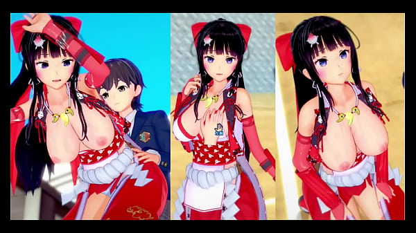 [Eroge Koikatsu! ] Big breasts female shrine swordfighter "Kai (Orichara)" boobs rubbed