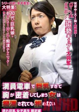 Studio Natural High Slut can't help but showing off her tits on a crowded train and gets Molested: Busty Schoolgirl Limited Edition