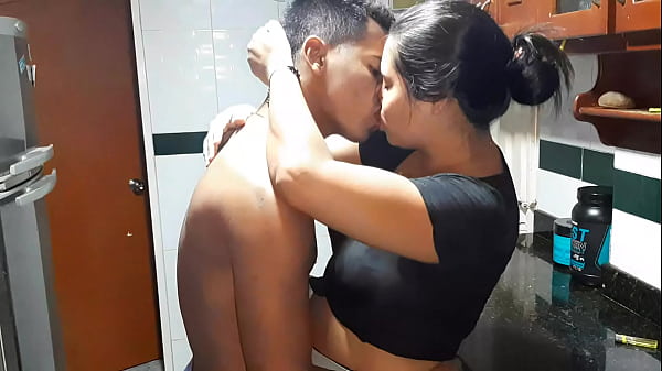 The horny maid sucks my hard cock