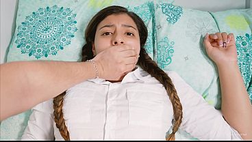 Shh, shh, don't scream! - Stepbrother fucks his stepsister when they're alone at home.