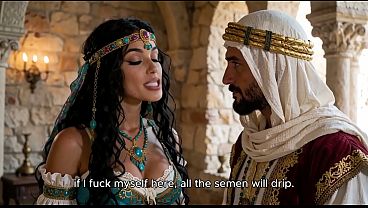 The queen fucked the sultan in the palace: he fucked me good and his semen dripped all over my tits [AI Generated]