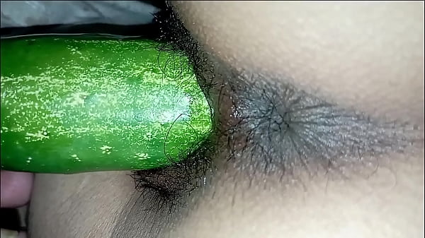 Fucked village girl her pussy with cucumber and sucking natural boobs