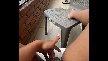 I went back to masturbating on the balcony, and there was my neighbor watching me.