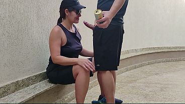 A tomboyish lesbian had to give his vagina and suck his penis for the first time because he didn't have the money to pay off a bet he made.