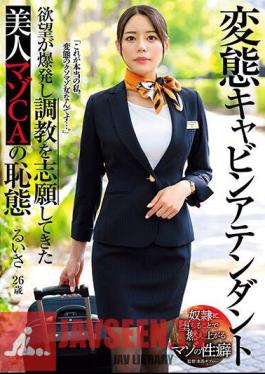 Pervert Cabin Attendant: The Beautiful Masochist Cabin Attendant's Shameful Behavior Explodes With Desire And Volunteers For Training Ruisa Miyazuki