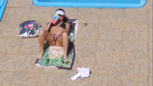 Caught masturbating in the pool