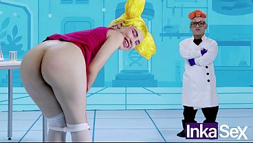 INKA SEX - Dexxxter fills his stepsister De De's anus with milk for being naughty.