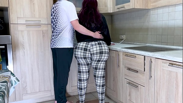A big and gentle stepmom took care of her stepson when he asked her